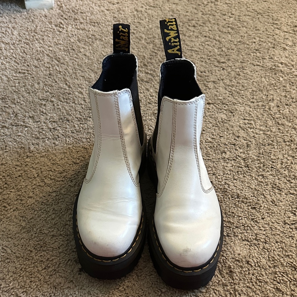 Dr. Martens White Chelsea Boots